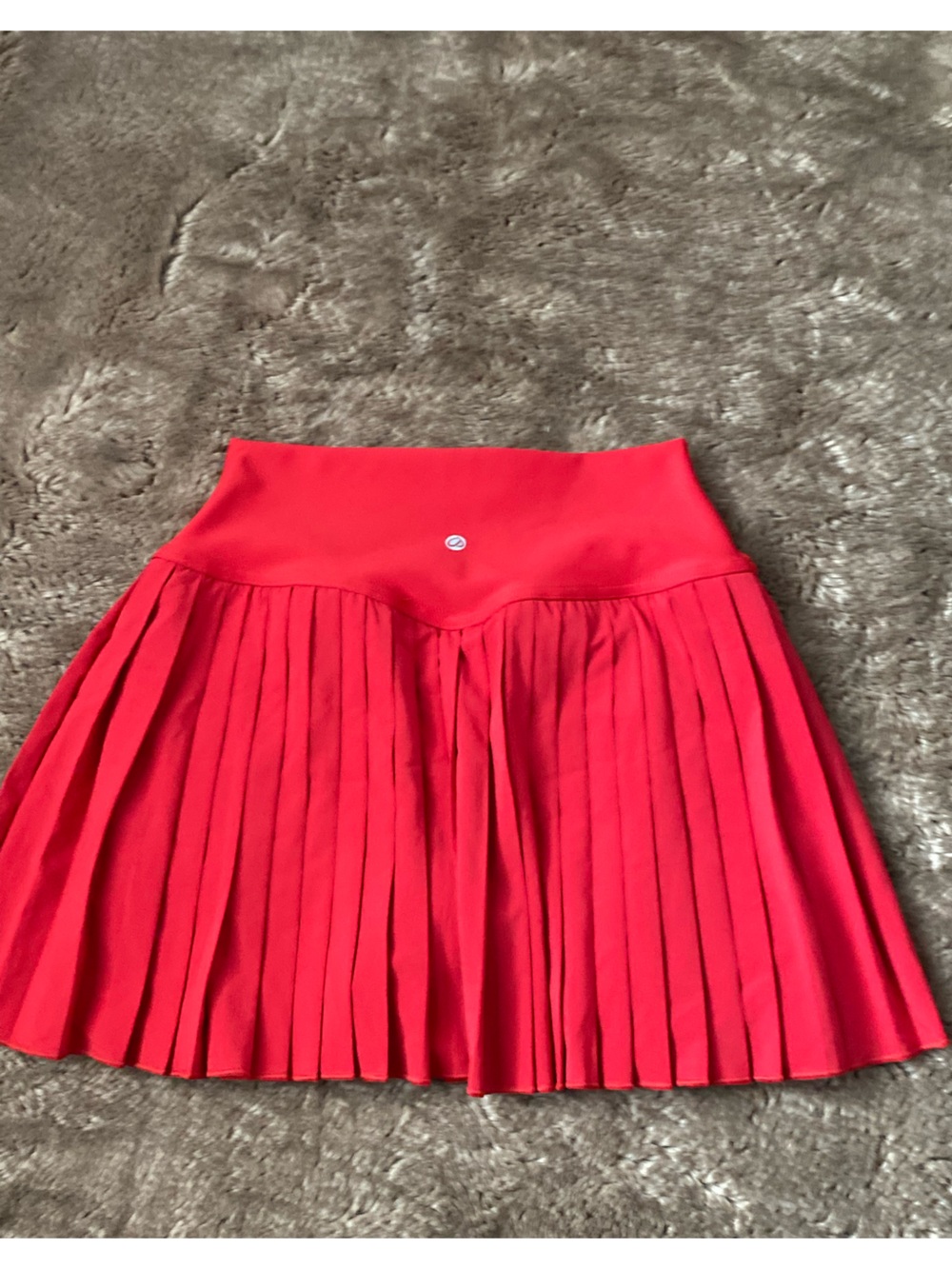 CRZ YOGA Red Pleated Circle Skirt - Picture 5 of 7